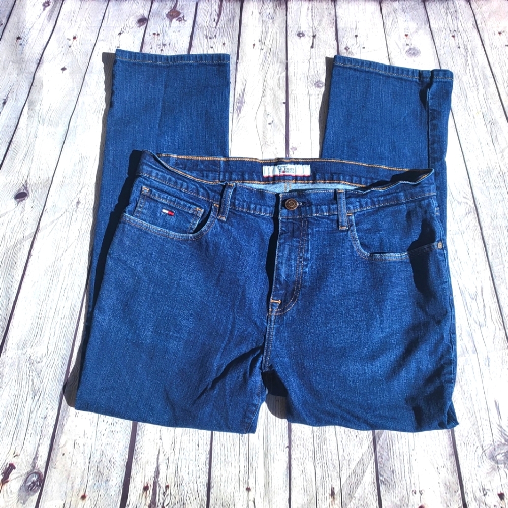 Tommy Hilfiger Denim Jeans Mens 36 x 30 Dark Wash